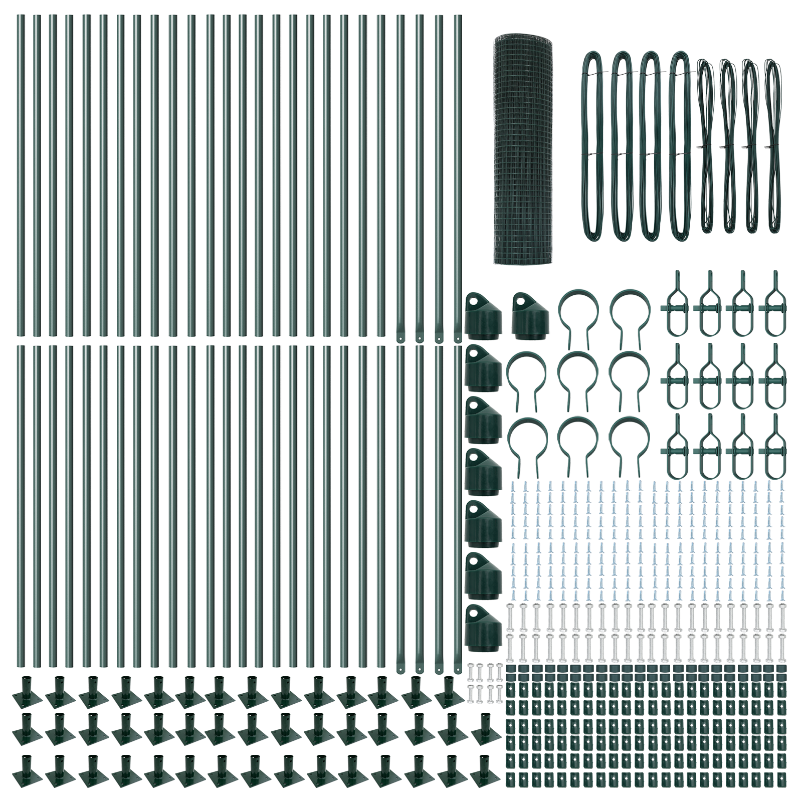 Recinzione in Rete Saldato con 13 Posti Flangiati Verde 1x100 m Acciaio
