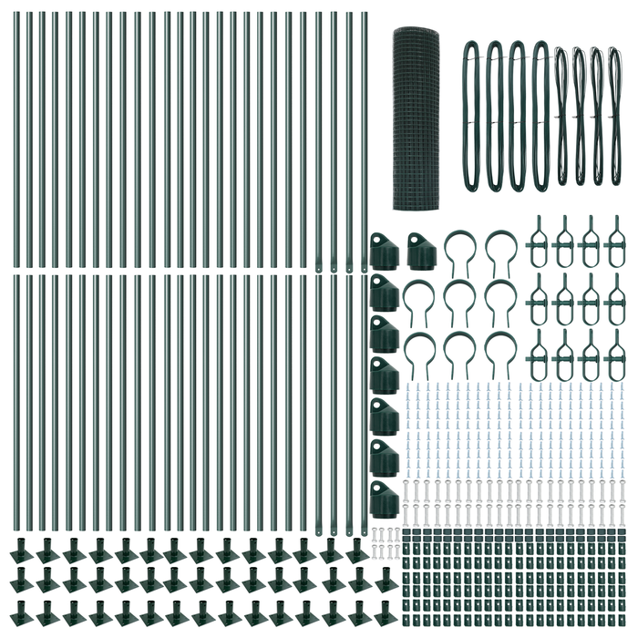 Recinzione in Rete Saldato con 13 Posti Flangiati Verde 1x100 m Acciaio