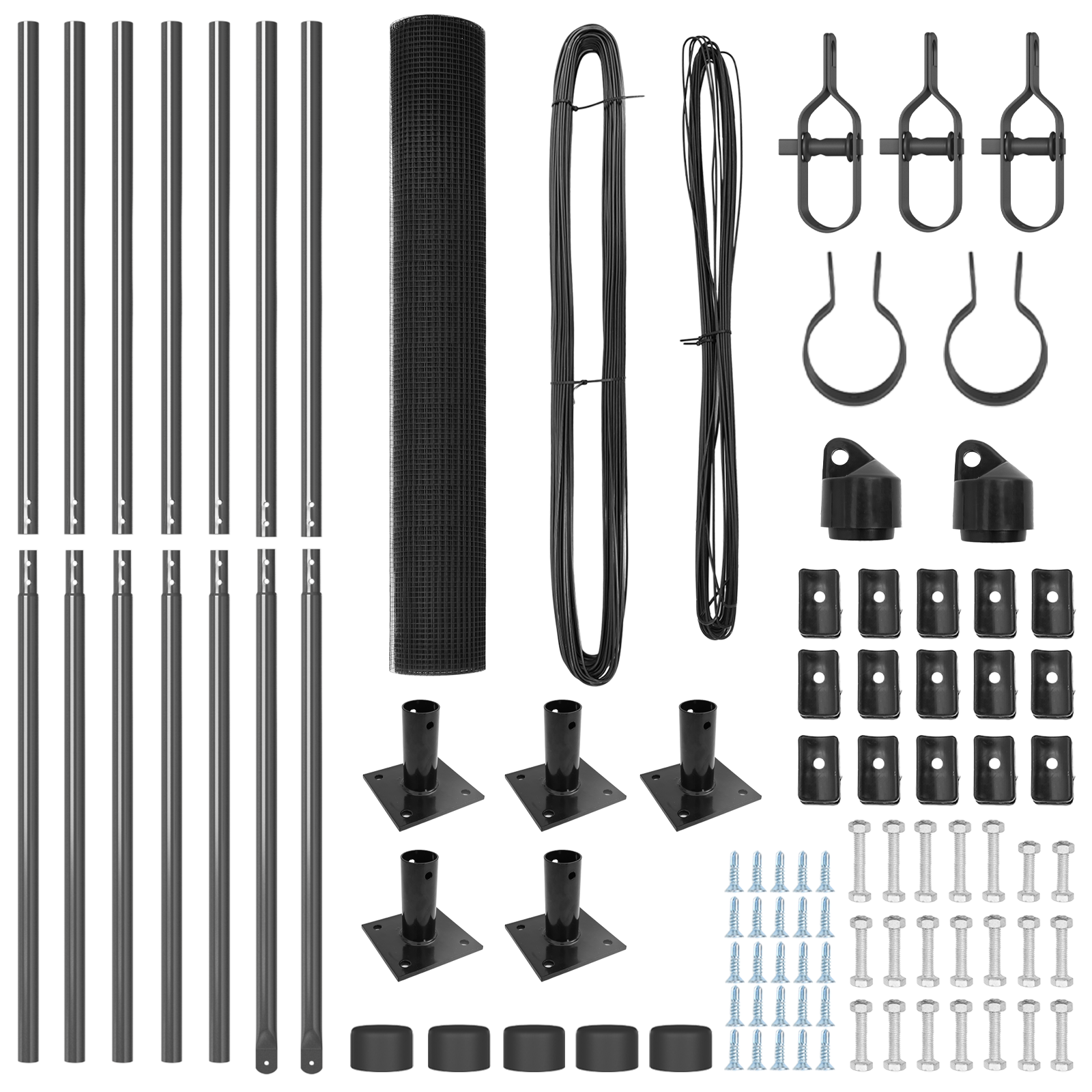 Set di Pali di Recinzione Set di 2 Grigio Metallo 10 x 1 m