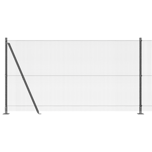 Recinzione in Rete Saldato con 7 Posti Flangiati Grigio 1.2x10 m Acciaio