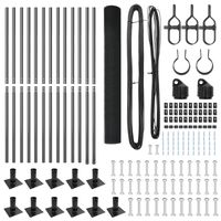 Recinzione in rete saldata con 13 pali flangiati Grigio 0.8x25 m Acciaio
