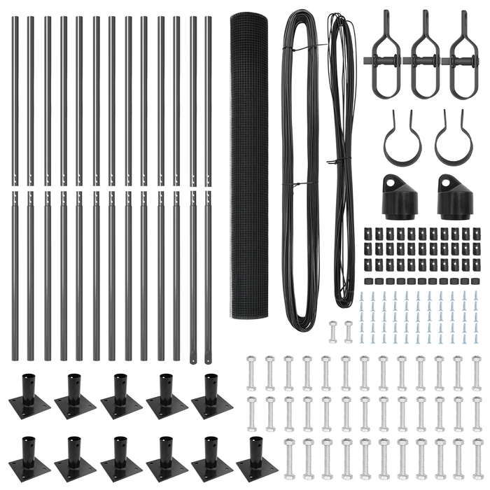 Set di pali per recinzione Set di 2 Grigio Metallo e PVC 25 x 1 m