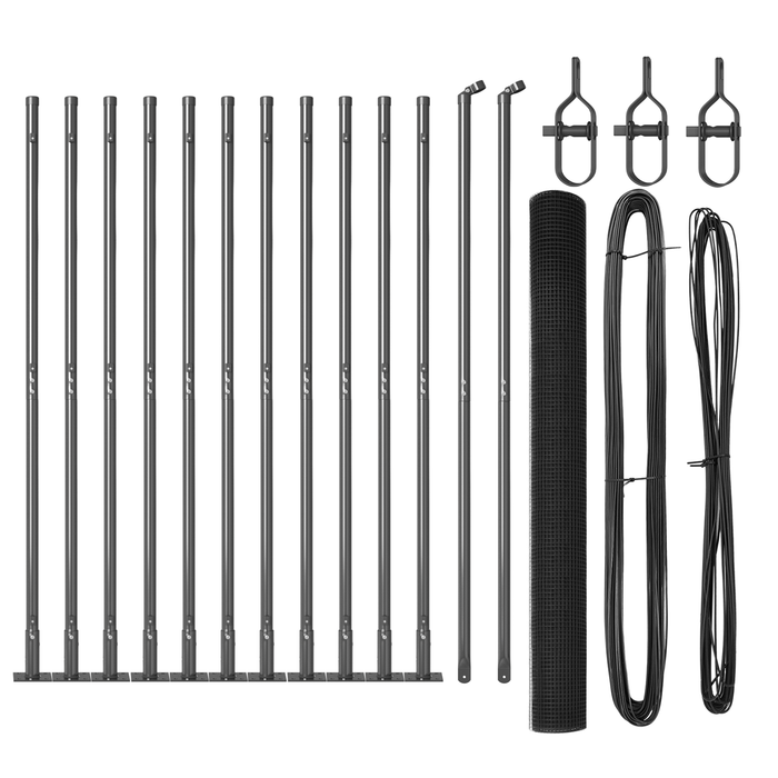 Set di Post di Recinzione Set di 2 Grigio Metallo 25 x 1,5 m