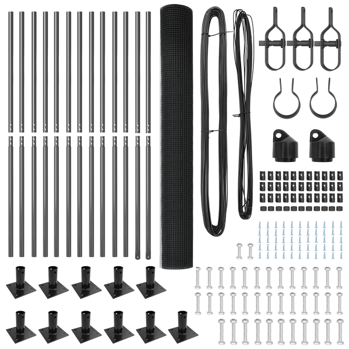 Set di Post di Recinzione Set di 2 Grigio Metallo 25 x 1,5 m