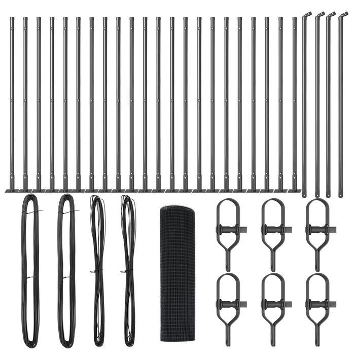 Recinzione in Rete Saldata con 13 Pali Flangiati Grigi 0.8x50 m Acciaio