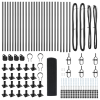 Recinzione in Rete Saldata con 13 Pali Flangiati Grigi 0.8x50 m Acciaio
