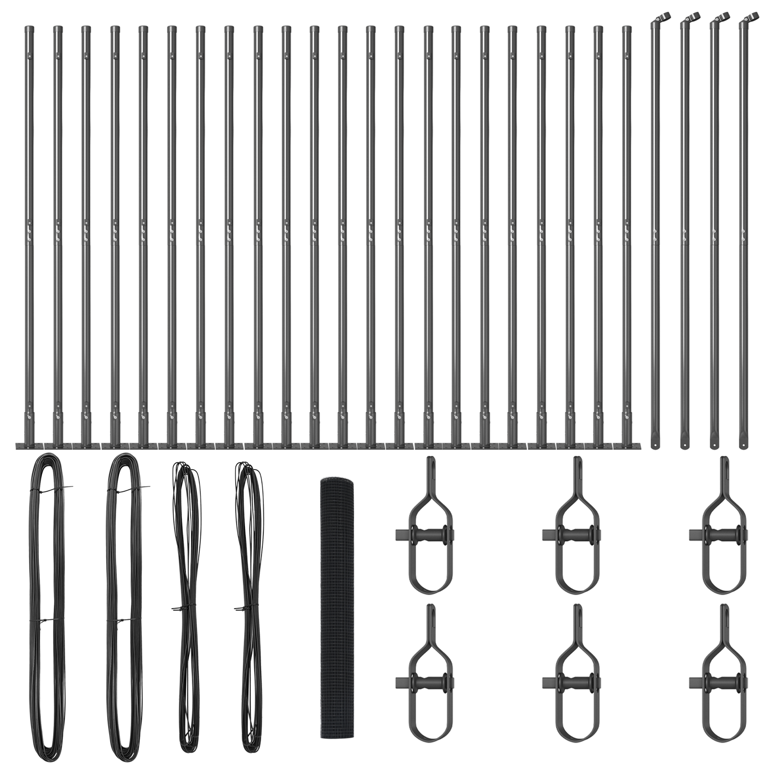 Recinzione in Rete Saldato con 13 Post Flangiati Grigi 1.2x50 m Acciaio