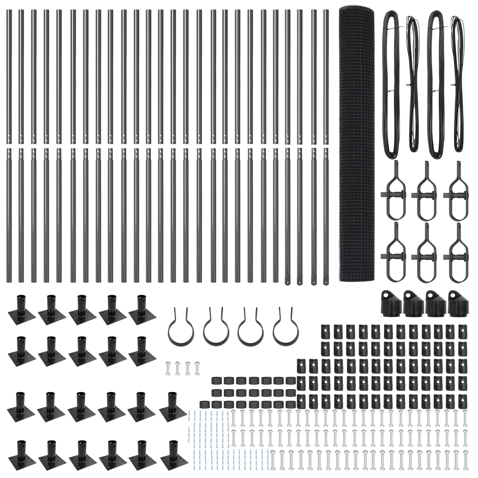 Recinzione in Rete Saldato con 13 Post Flangiati Grigi 1.2x50 m Acciaio