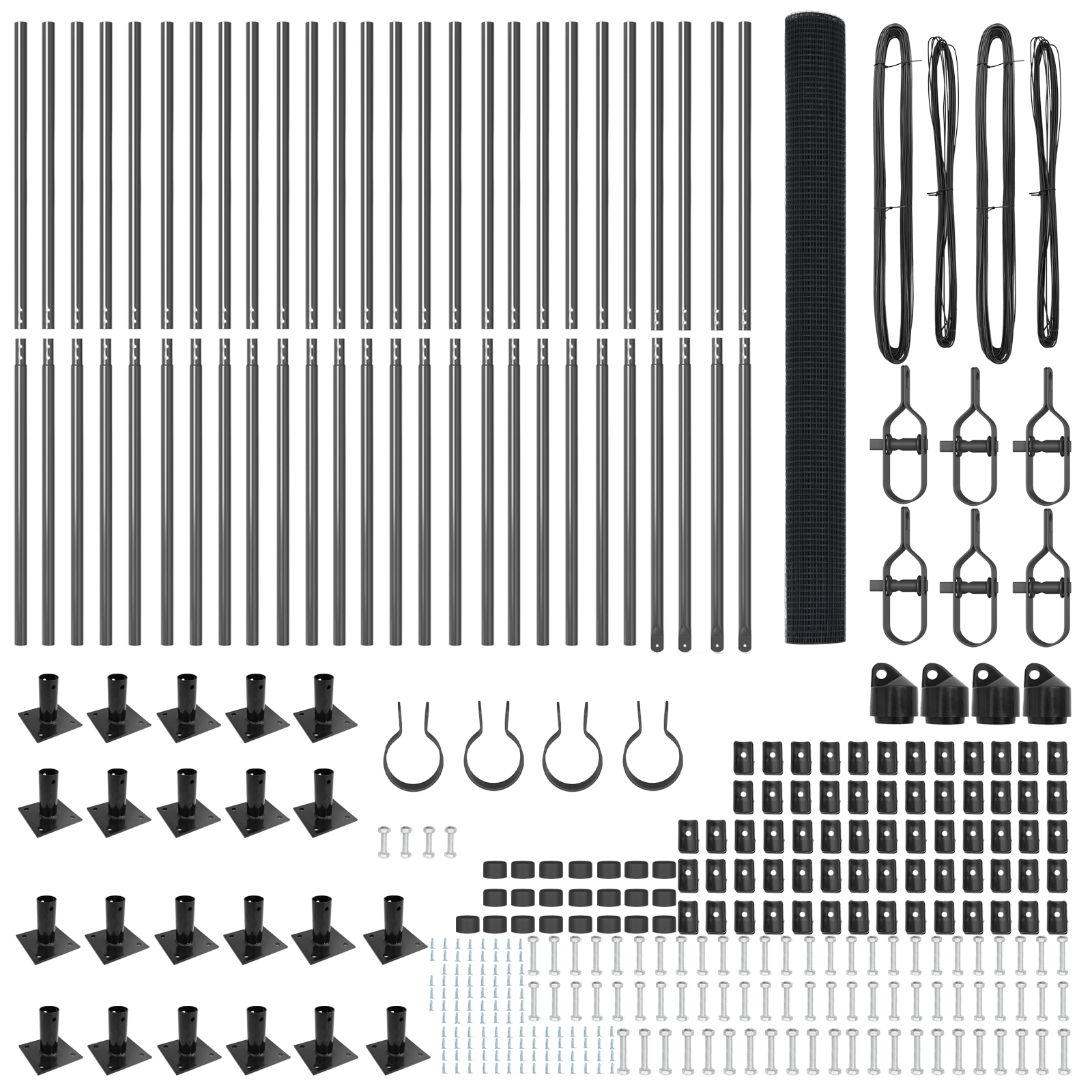 Recinzione in Rete Saldato con 13 Pali Fiangiati Grigio 1.4x50 m Acciaio