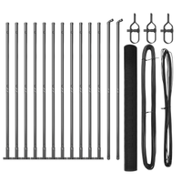 Recinzione in Filo Saldato con 13 Pali Flangiati Grigio 1.4x50 m Acciaio