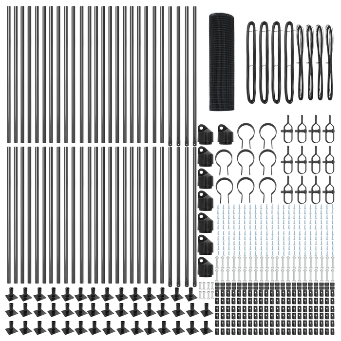 Recinzione in rete saldata con 13 post flangiati grigio 0.4x100 m acciaio