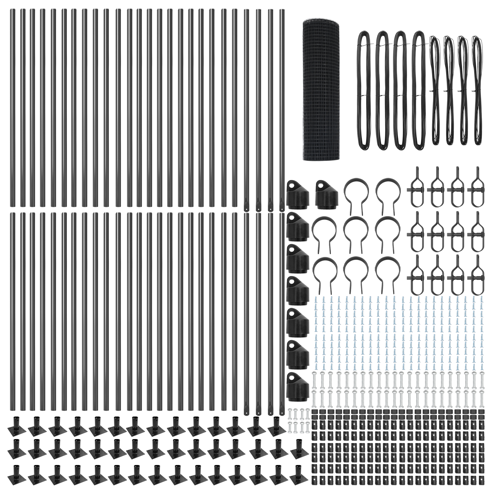 Recinzione in Rete Saldato con 13 Paletti Flangiati Grigio 0.8x100 m Acciaio