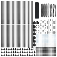 Recinzione in Rete Saldato con 13 Paletti Flangiati Grigio 0.8x100 m Acciaio