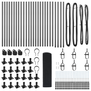 Recinto in Rete Saldato con 13 Postazioni Flangiate Grigio 0.8x100 m Acciaio