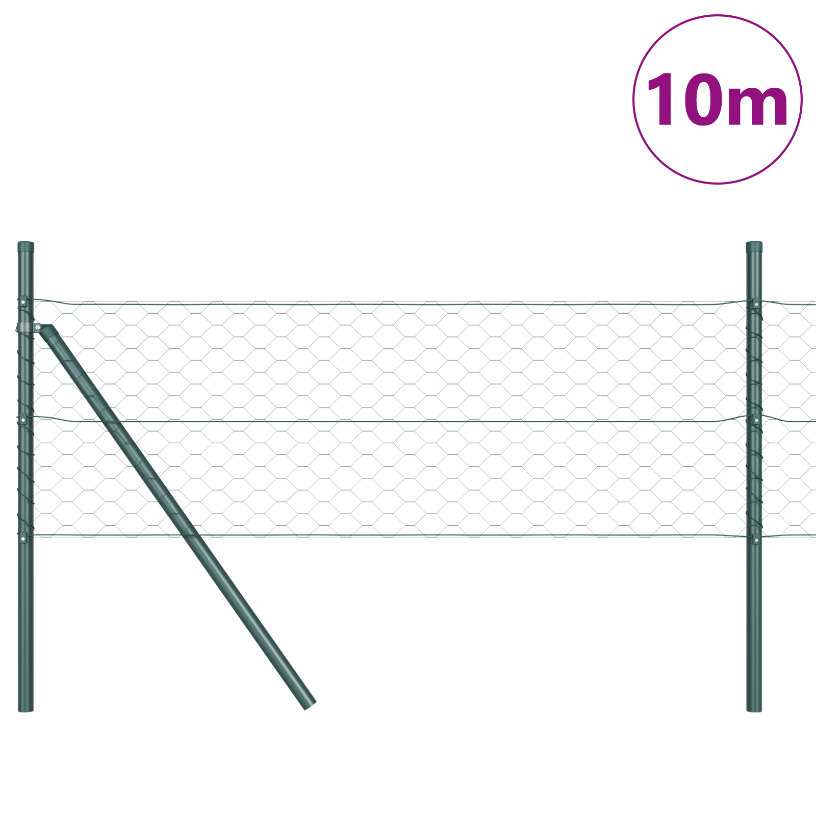 Recinto Esagonale  Verde 0.4x10 m Acciaio