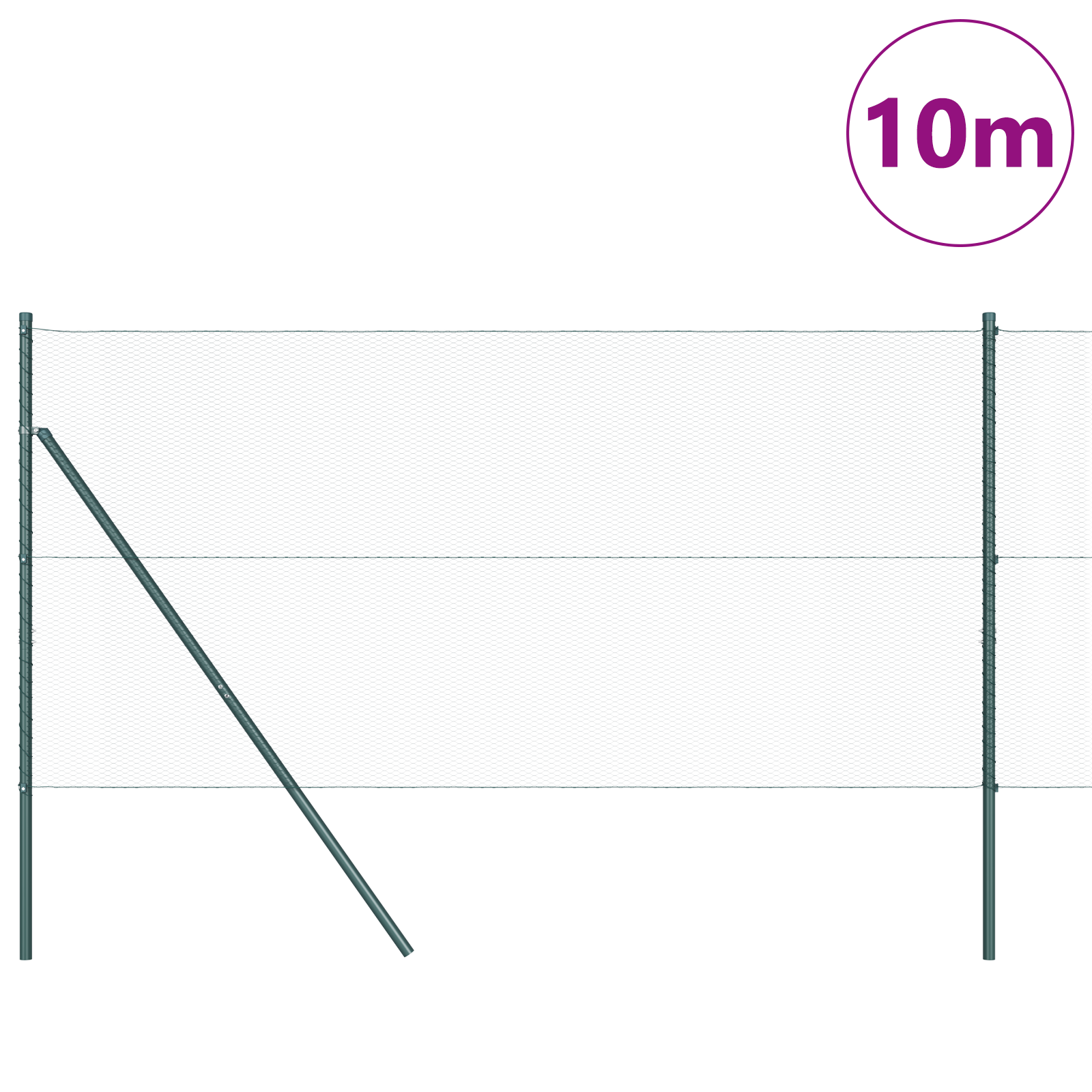 Recinzione Esagonale  Verde 1,2x10 m Acciaio