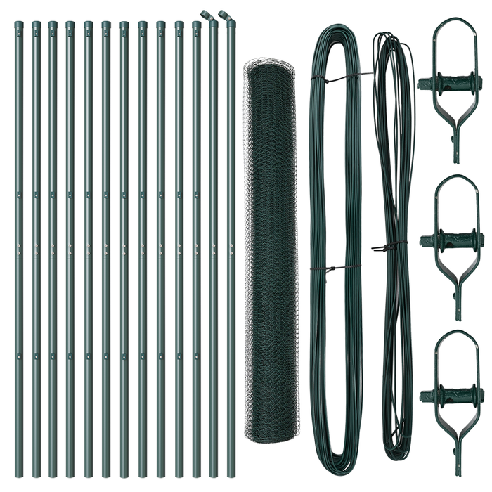 Set di Recinzione Set di 2 Verde Scuro Metallo 25 x 1 m