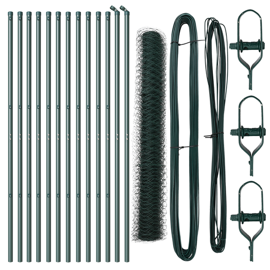 Set di Recinzione Set di 2 Verde foresta Metallo 25 x 1 m