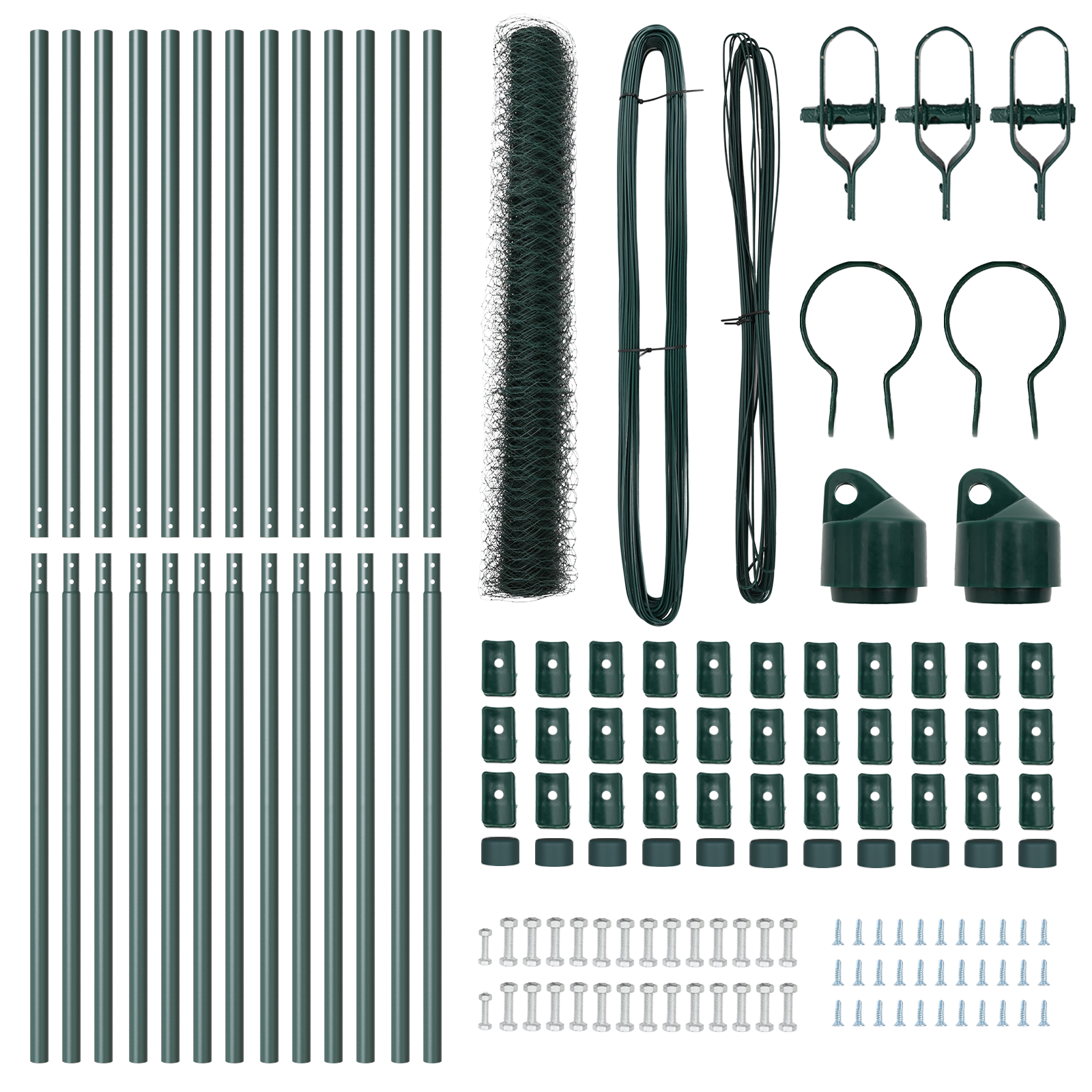 Set di Recinzione Set di 2 Verde foresta Metallo 25 x 1 m