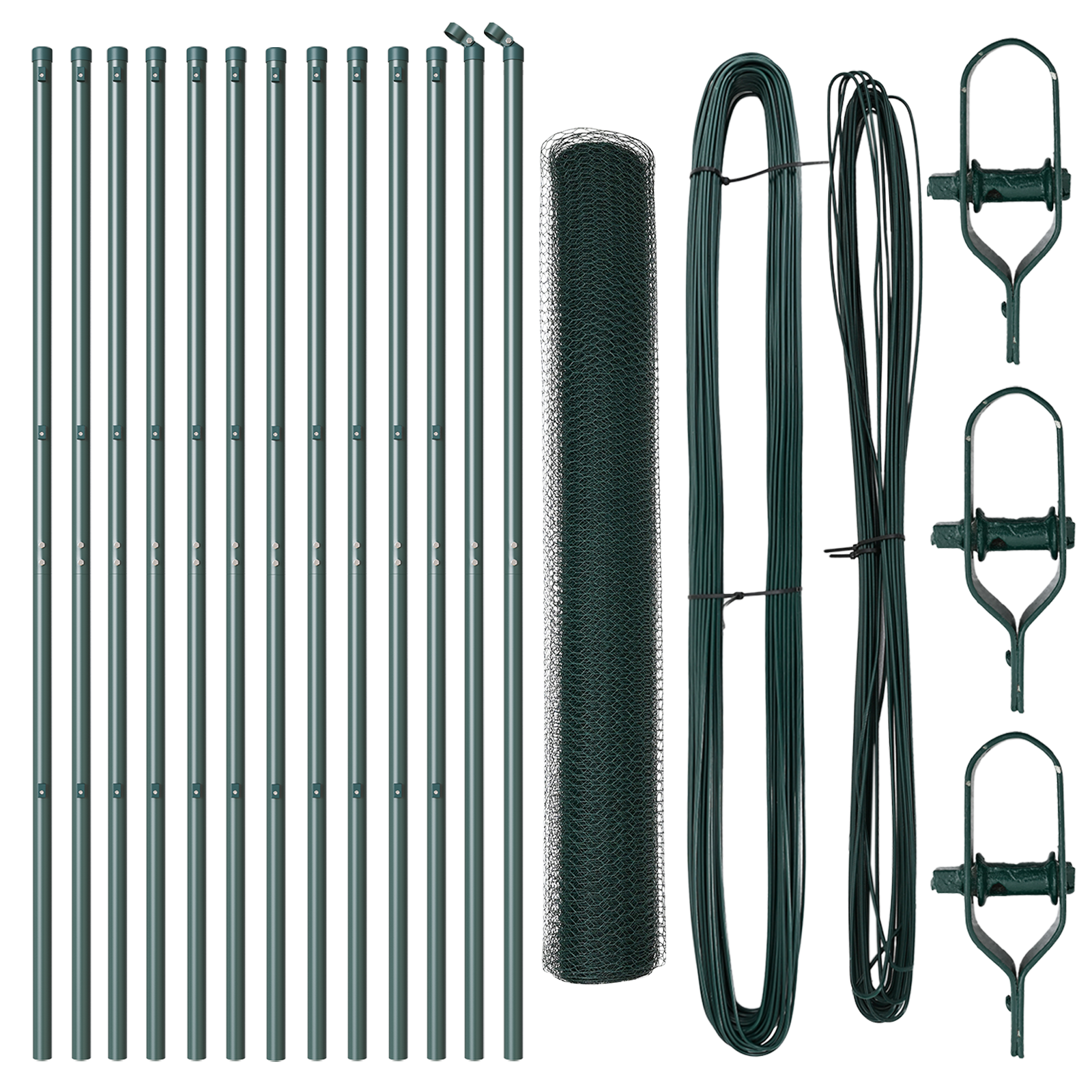 Set di Recinzioni Set di 2 Verde Metallo Grande Durevole