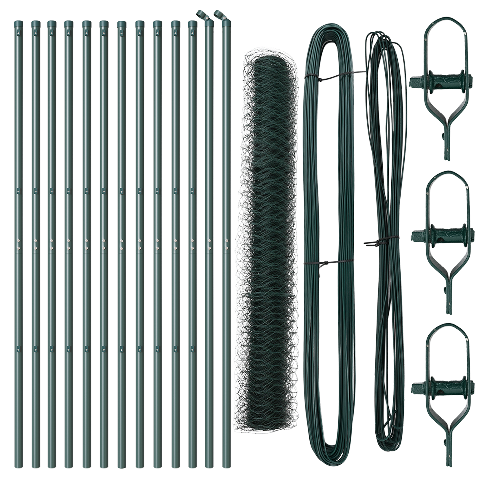 Set di Recinzione Set di 2 Verde Metallo 25 x 1.2 m Durevole