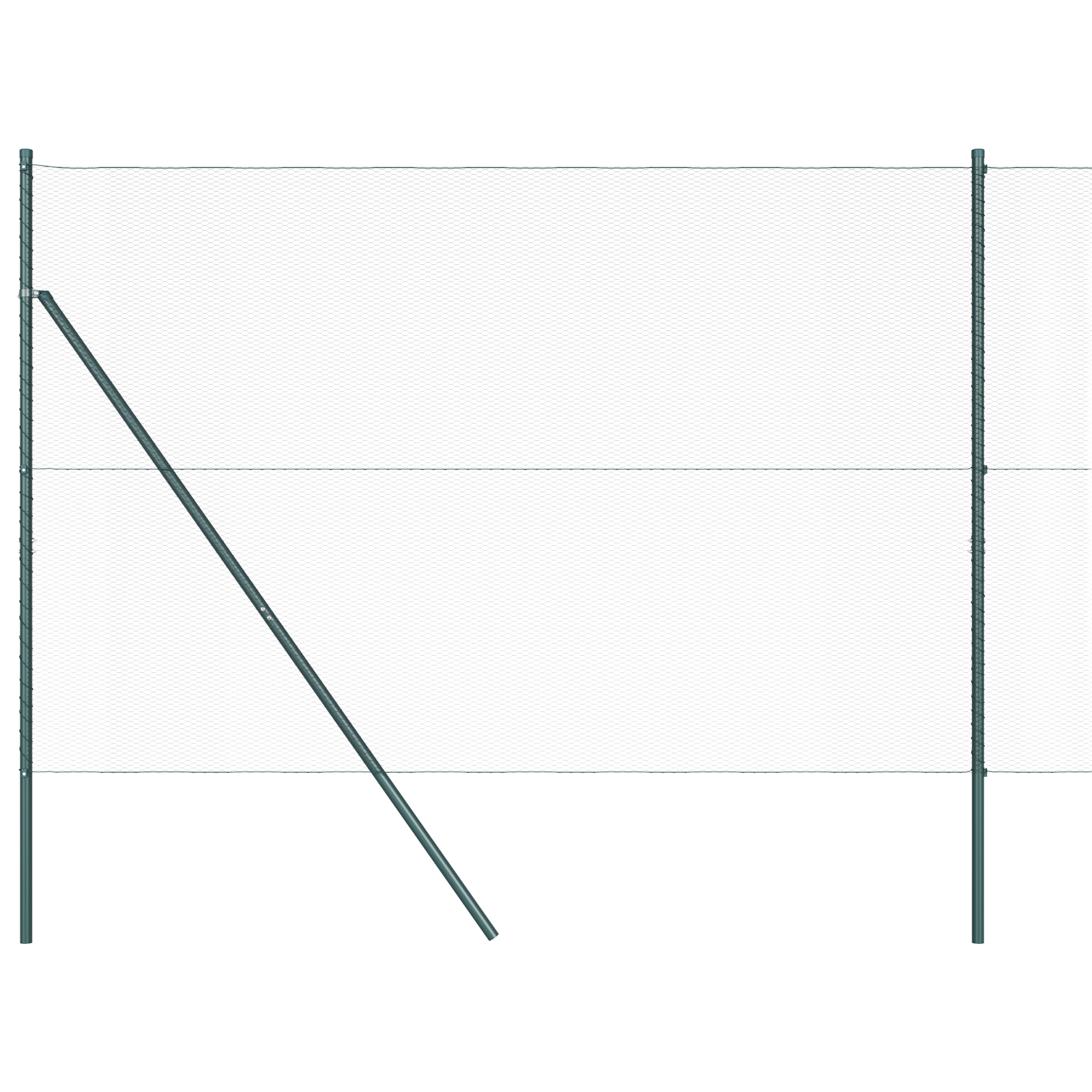 Set di Recinzione Set di 2 Verde Metallo 25 x 1.5 m Durevole