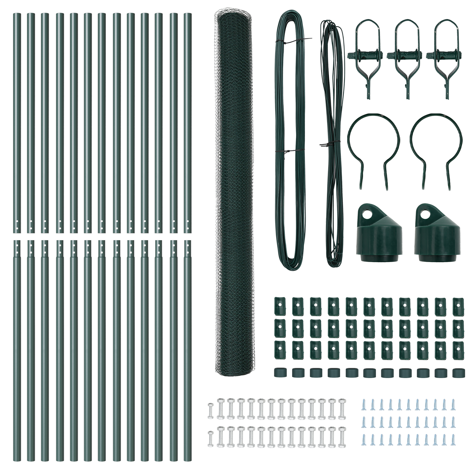 Set di Recinzione Set di 2 Verde Metallo 25 x 1.5 m Durevole