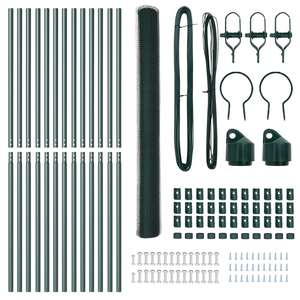 Set di Recinzione Set di 2 Verde Metallo 25 x 1.5 m Durevole