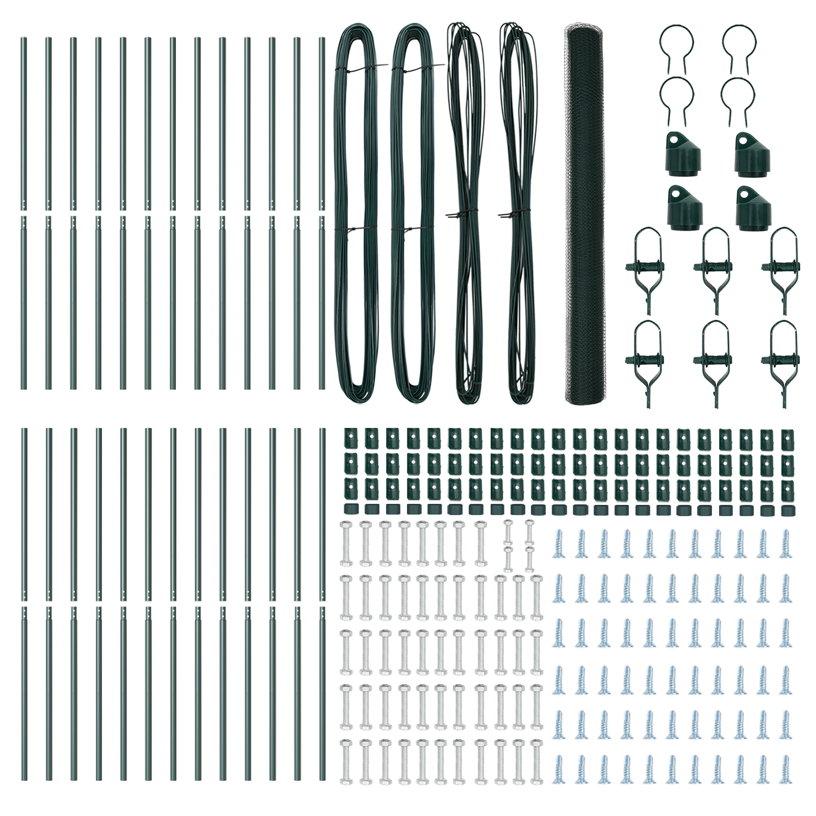 Recinzione esagonale  verde 1.5x50 m in acciaio