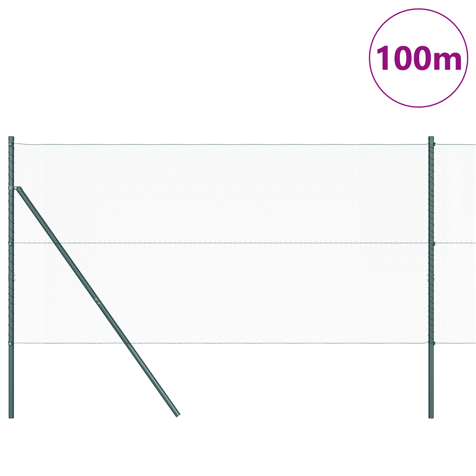 Recinzione Esagonale  Verde 1.2x100 m Acciaio