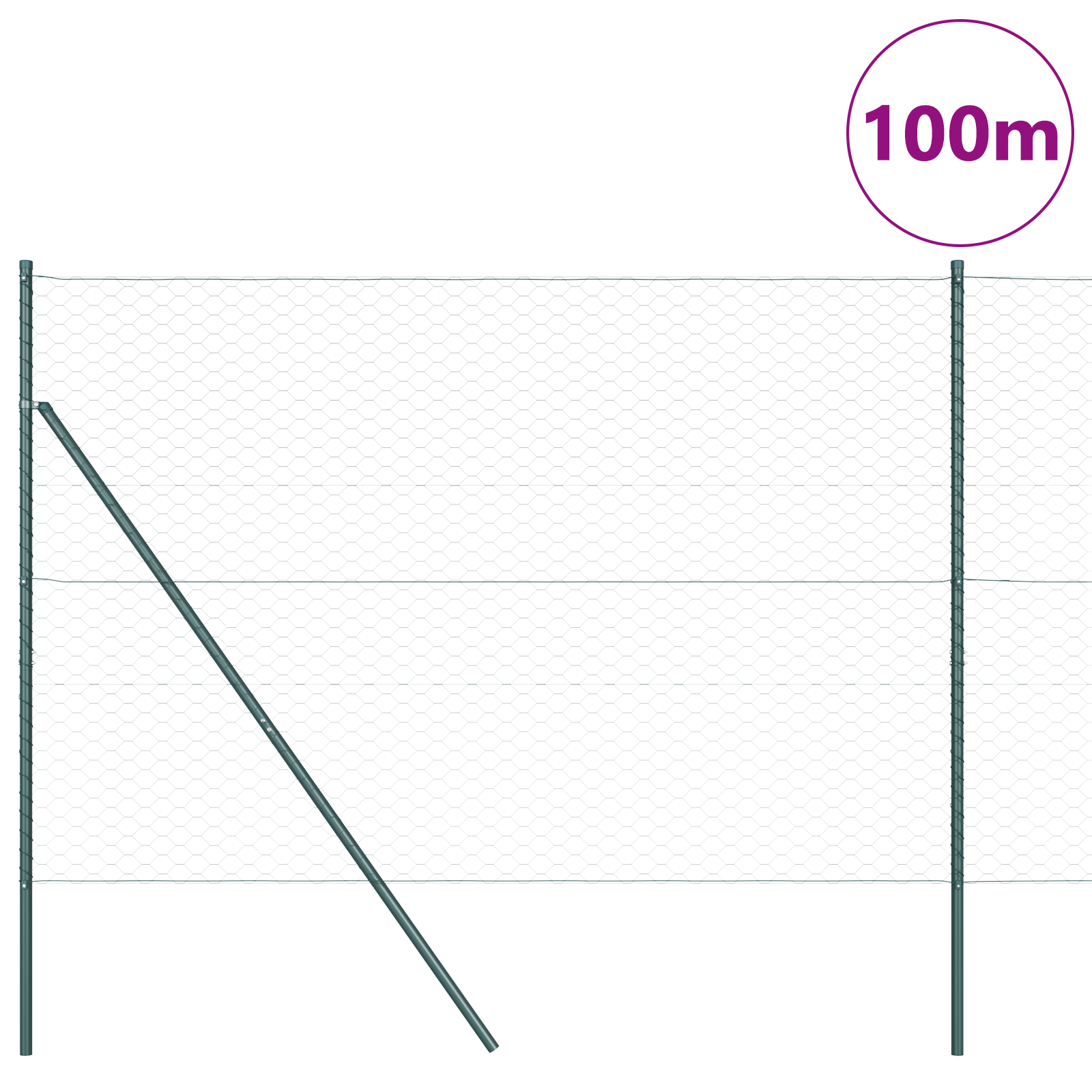 Recinzione Esagonale  Verde 1.5x100 m Acciaio