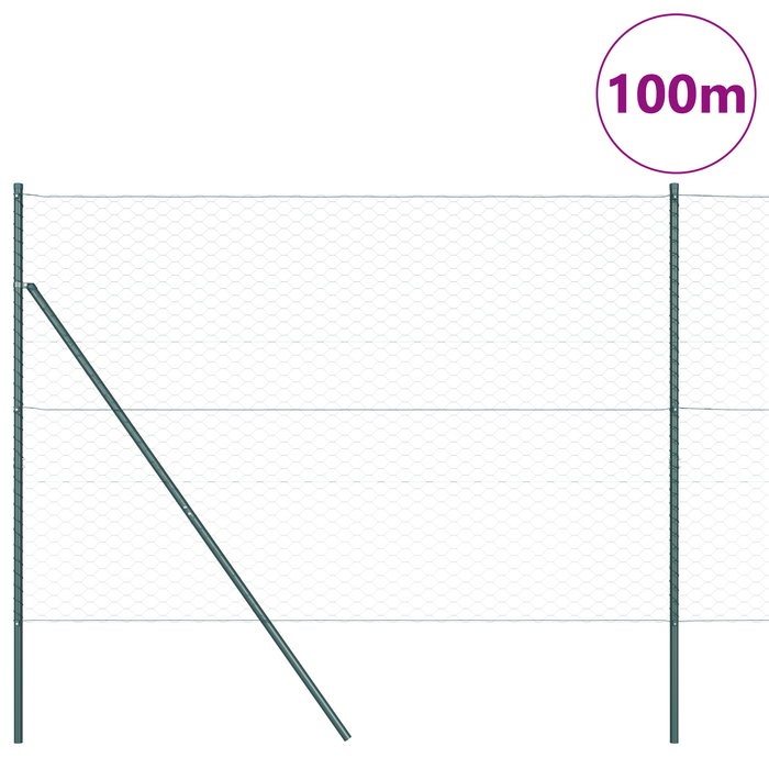 Recinzione Esagonale  Verde 1.5x100 m Acciaio