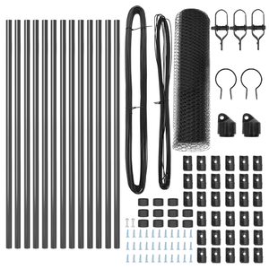 Set di Recinzione Set di 2 Grigio Acciaio Zincato 25 x 0.5 m