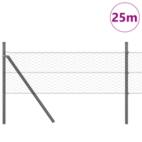Set di Recinzione Set di 2 Grigio Metallo 25 x 0.5 m Durevole