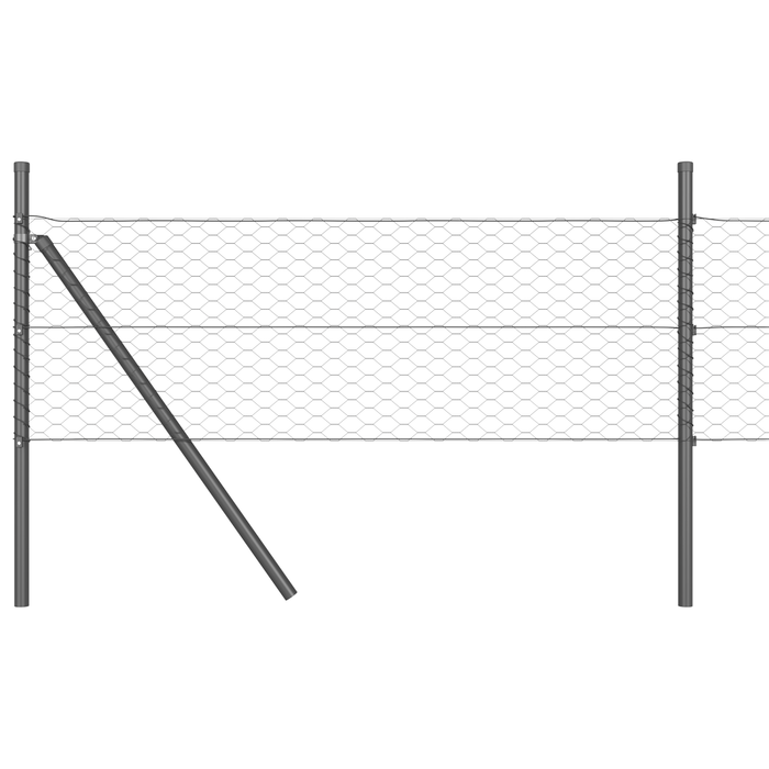 Set di Recinzione Set di 2 Grigio Metallo 25 x 0.5 m Durevole
