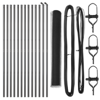 Set di Recinzione Set di 2 Grigio Metallo, Plastica 25 x 1 m