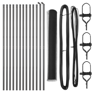 Set di Recinzione Set di 2 Grigio Metallo, Plastica 25 x 1 m