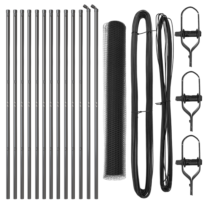 Set di Recinzione Set di 2 Grigio Metallo, Plastica 25 x 1 m