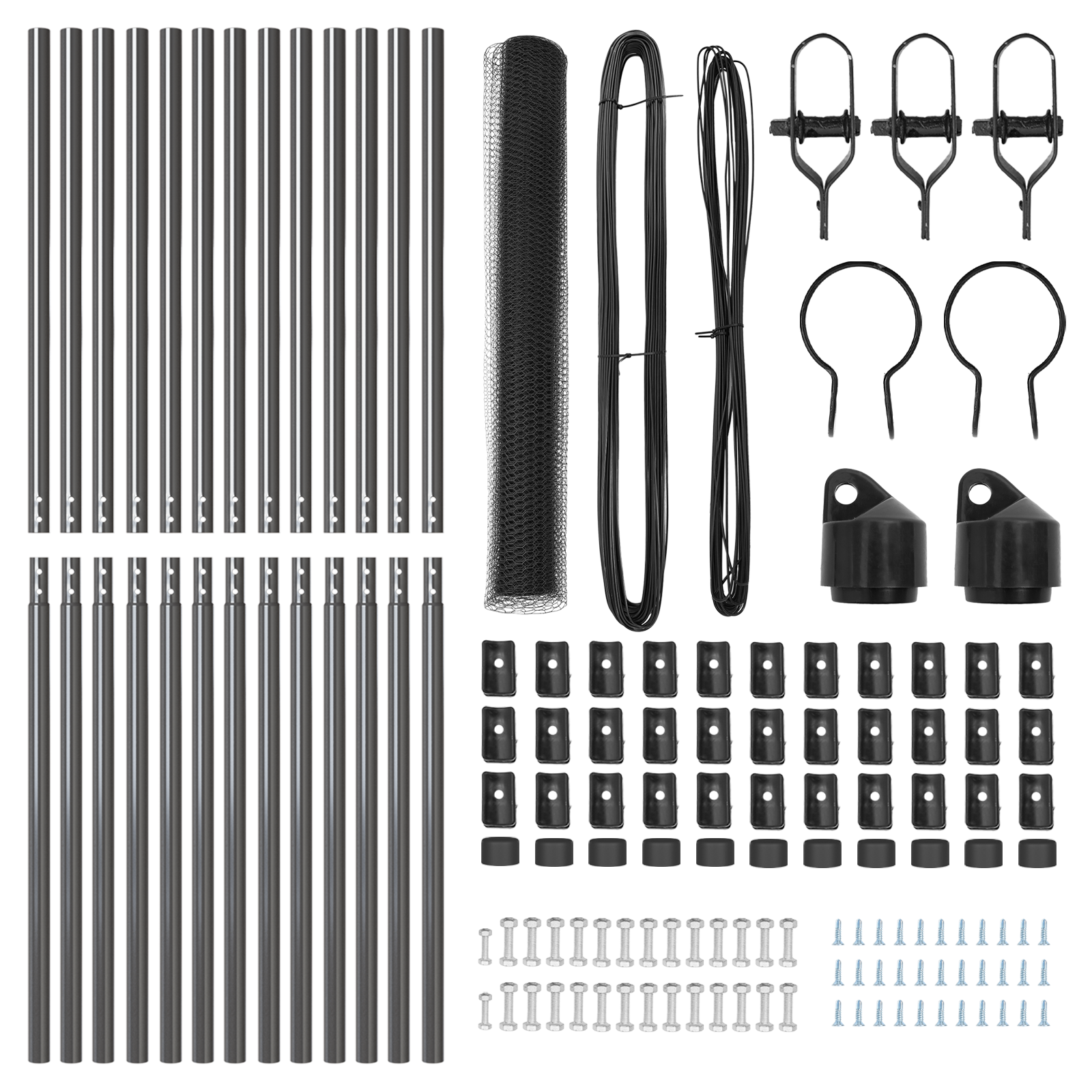 Set di Recinzione Set di 2 Grigio Metallo, Plastica 25 x 1 m