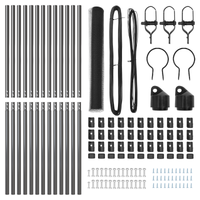 Set di Recinzione Set di 2 Grigio Metallo, Plastica 25 x 1 m