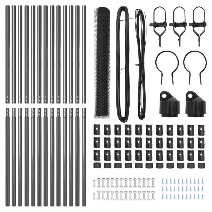 Set di Recinzione Set di 2 Grigio Metallo, Plastica 25 x 1 m