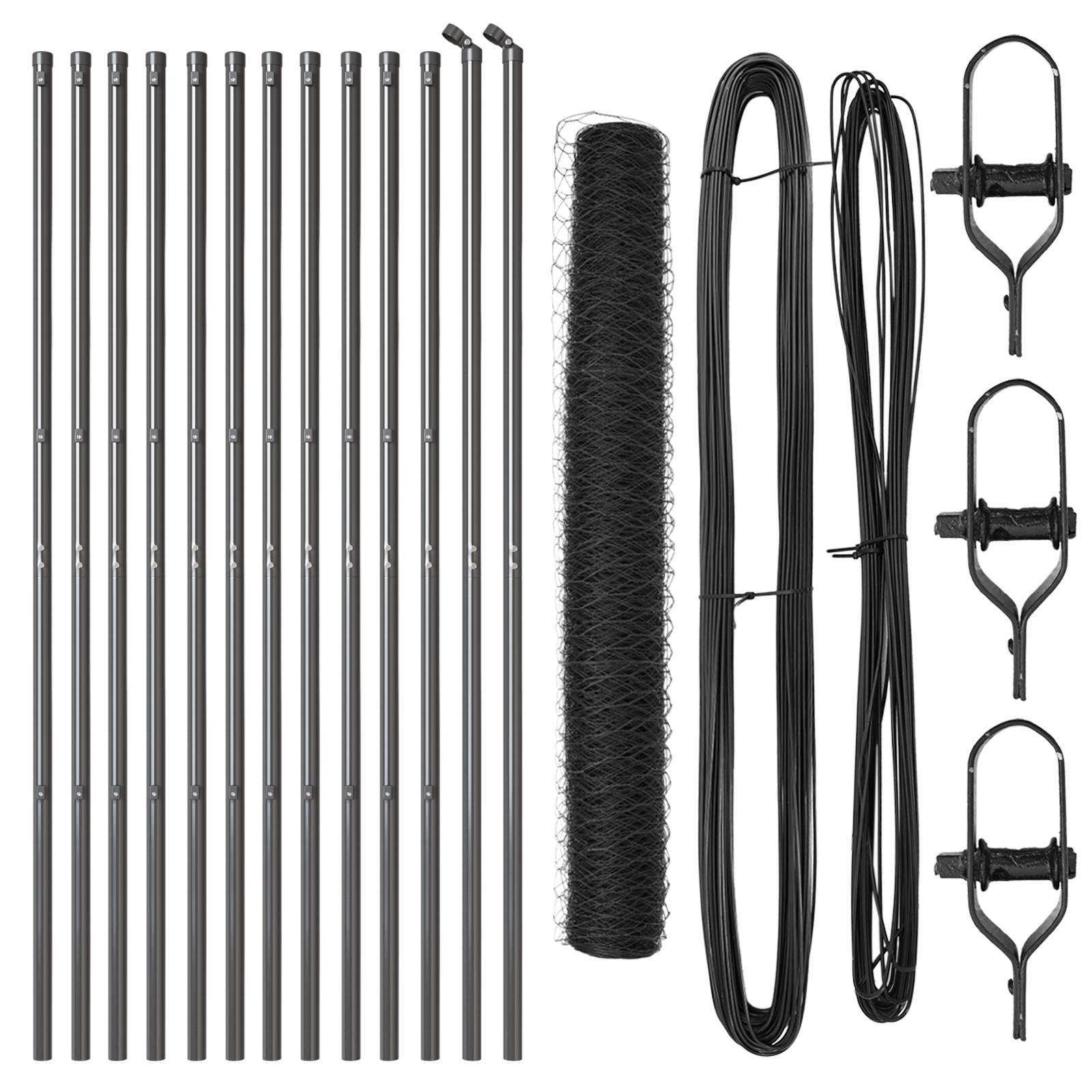 Set di Recinzione Set di 2 Grigio Metallo 25 x 1,2 m Durevole