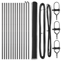 Set di Recinzione Set di 2 Grigio Acciaio 25 x 1,5 m Durevole