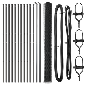 Set di Recinzione Set di 2 Grigio Acciaio 25 x 1,5 m Durevole