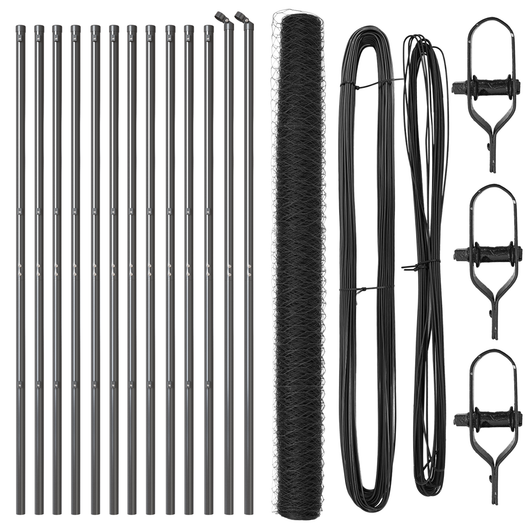 Set di Recinzione Set di 2 Grigio Metallo 25 x 1,5 m Durevole