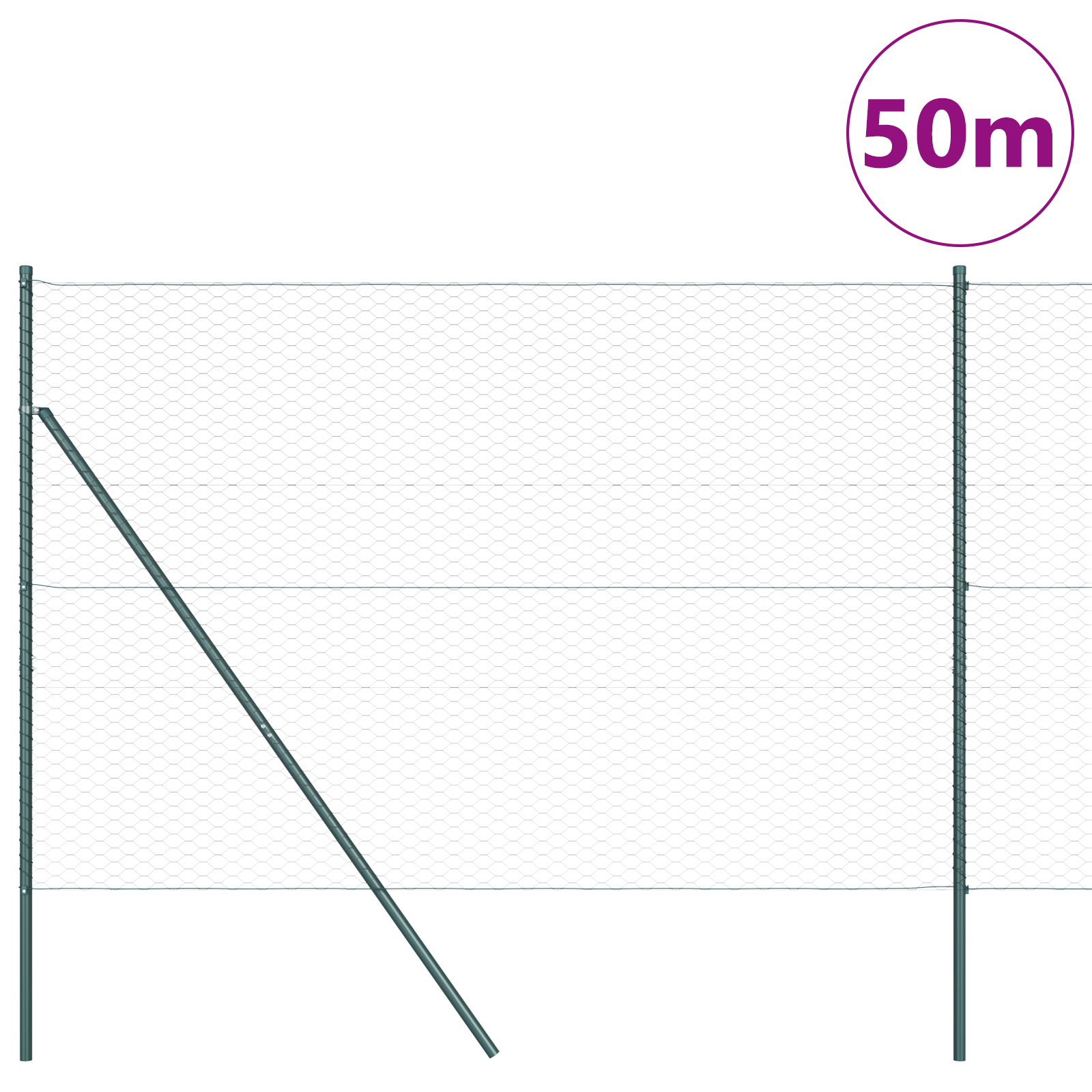 Recinzione Esagonale  Grigia 1,5x50 m Acciaio