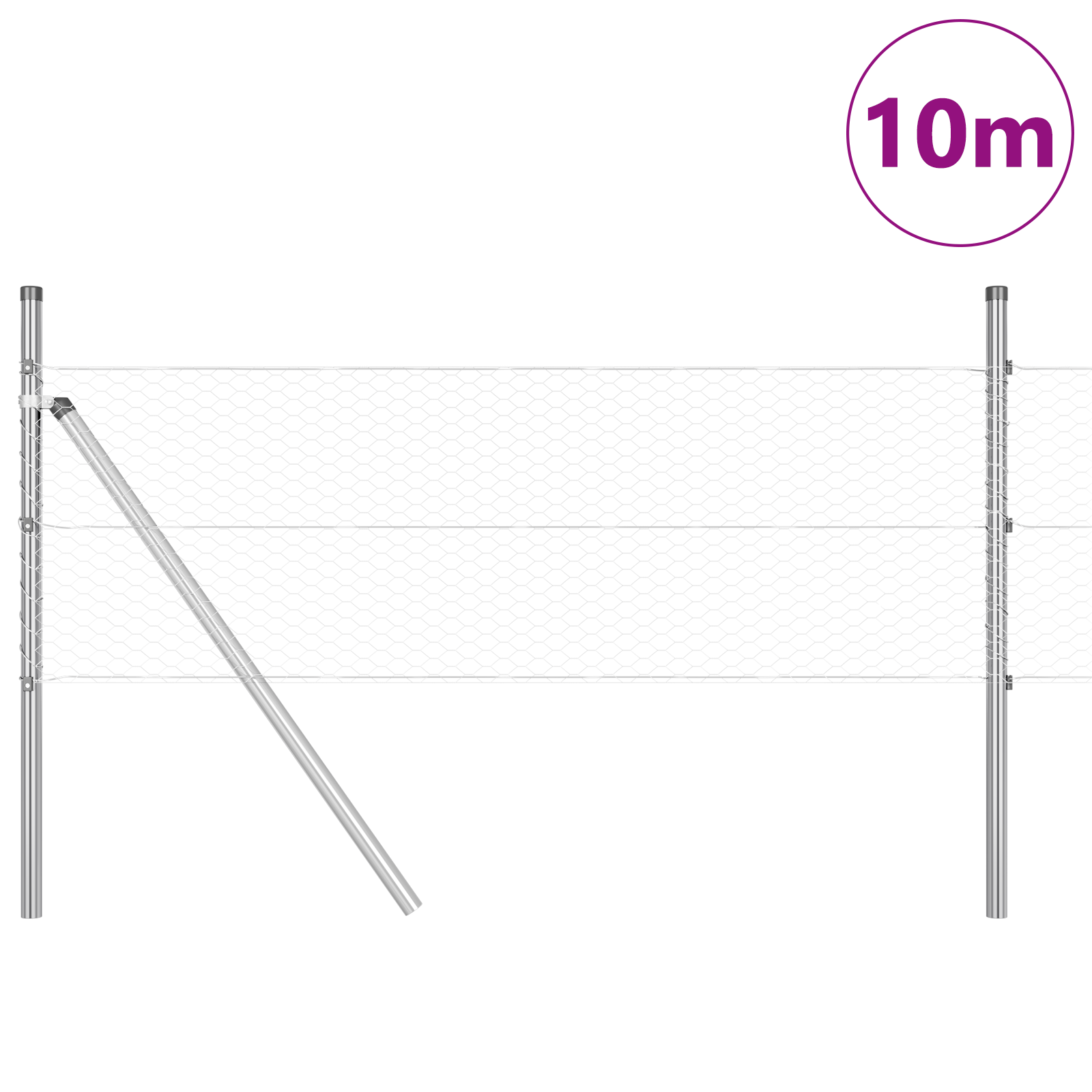 Recinzione Esagonale  0.4x10 m Acciaio Zincato