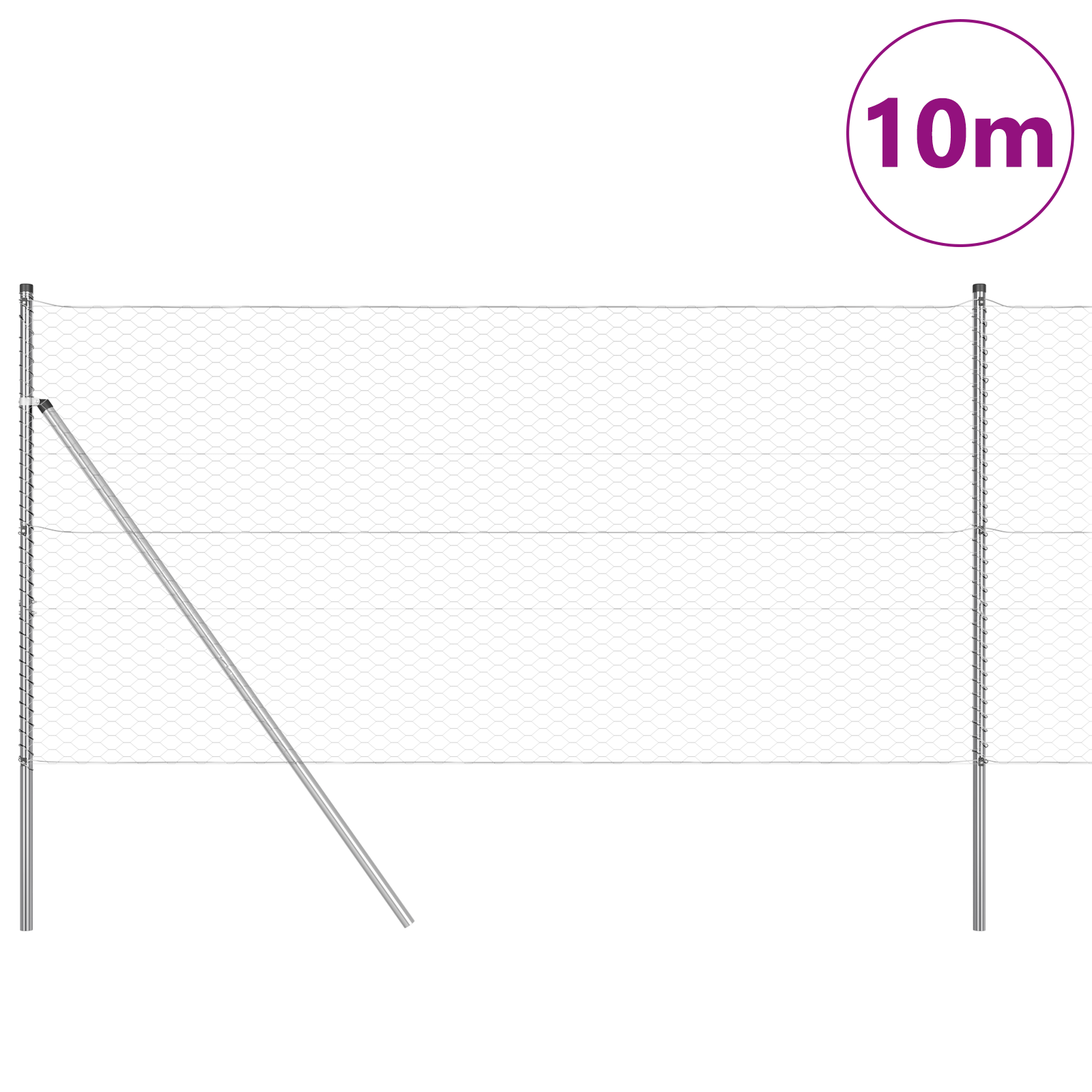 Recinzione Esagonale 1x10 m Acciaio Zincato