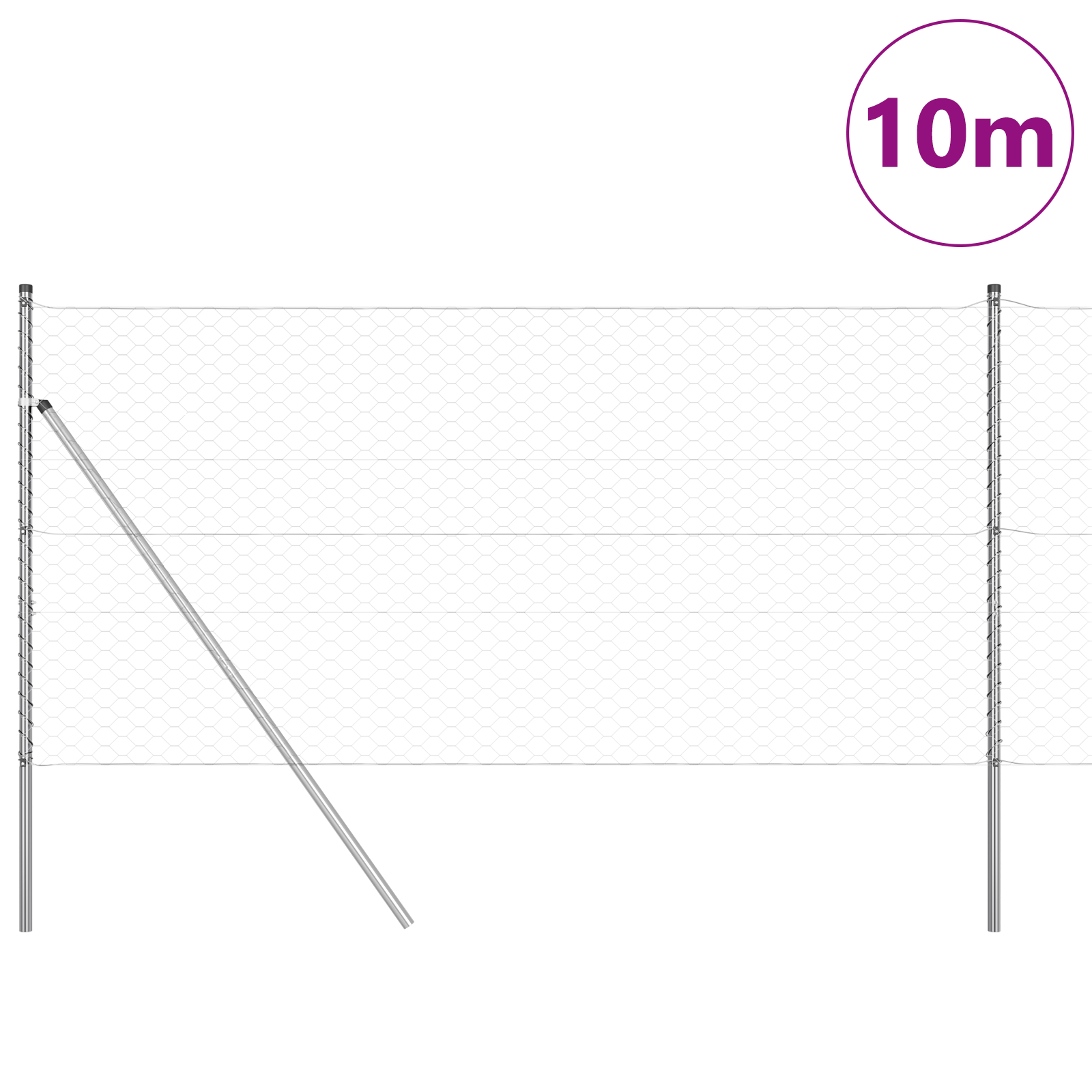 Recinzione Esagonale  1x10 m Acciaio Zincato