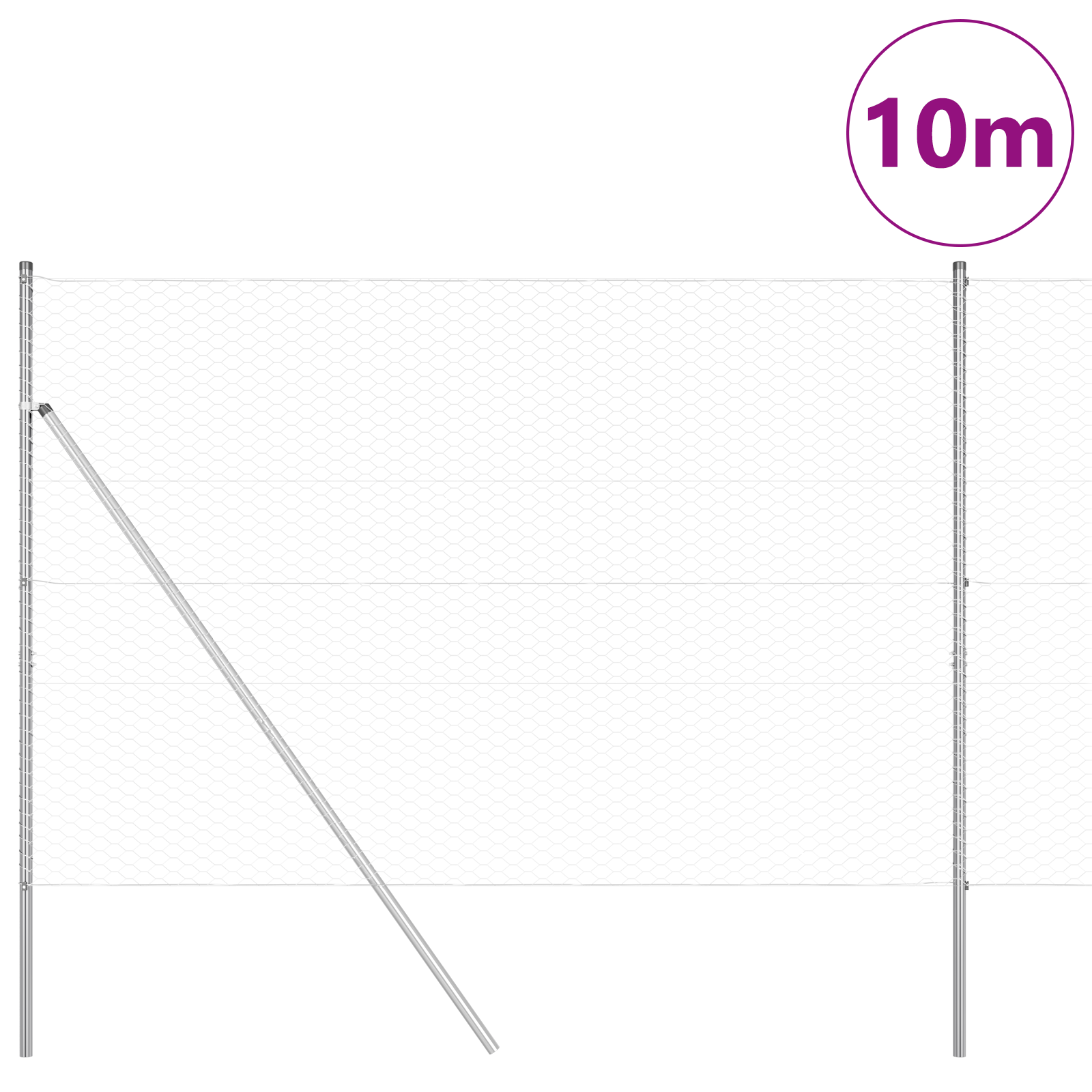 Recinzione esagonale  1.5x10 m Acciaio Zincato